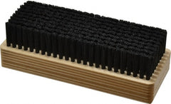 Made in USA - 1" Bristle Length, Synthetic Cleaning & Finishing Brush - 6-1/2" Long x 2-3/8" Wide Head, 6" OAL, Hardwood Block - Exact Tooling