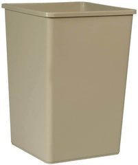 Rubbermaid - 35 Gal Beige Square Trash Can - Polyethylene, 27-5/8" High x 19-1/2" Long x 19-1/2" Wide - Exact Tooling