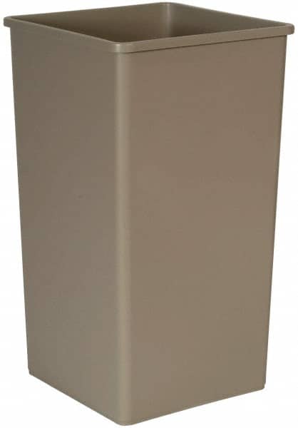 Rubbermaid - 50 Gal Gray Square Trash Can - Polyethylene, 34-1/4" High x 19-1/2" Long x 19-1/2" Wide - Exact Tooling