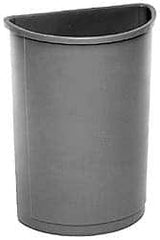 Rubbermaid - 21 Gal Beige Half-Round Trash Can - Polyethylene, 28" High x 21" Long x 11" Wide - Exact Tooling