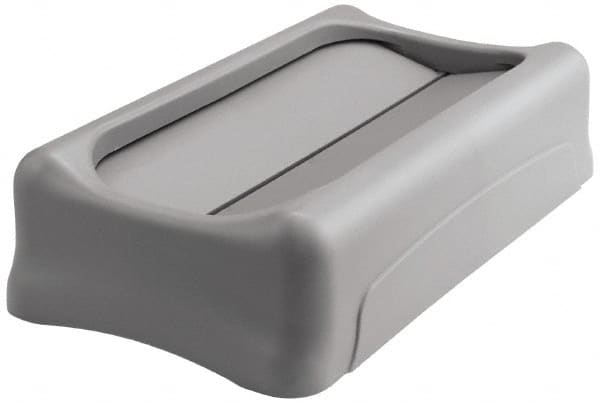 Rubbermaid - Rectangle Lid for Use with 23 Gal Rectangular Trash Cans - Gray, Plastic, For Slim Jim Trash Cans - Exact Tooling