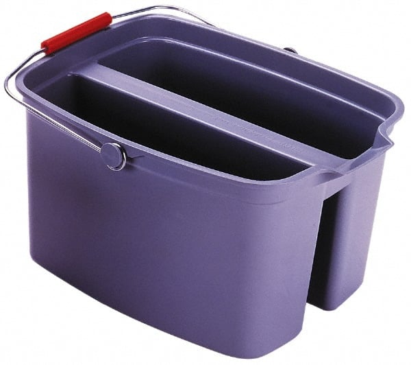Rubbermaid - 19 Qt Plastic Double Pail - 9" Long x 10" High x 14-1/2" Wide, Gray, Steel Handle - Exact Tooling