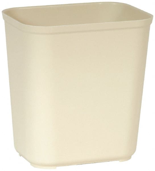Rubbermaid - 28 Qt Beige Rectangle Trash Can - Fiberglass, 15-5/16" High x 14-1/2" Long x 10-1/2" Wide - Exact Tooling