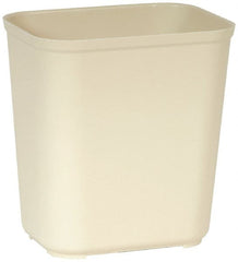 Rubbermaid - 28 Qt Beige Rectangle Trash Can - Fiberglass, 15-5/16" High x 14-1/2" Long x 10-1/2" Wide - Exact Tooling