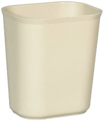 Rubbermaid - 14 Qt Beige Rectangle Trash Can - Fiberglass, 12-1/4" High x 11-1/8" Long x 8-1/4" Wide - Exact Tooling