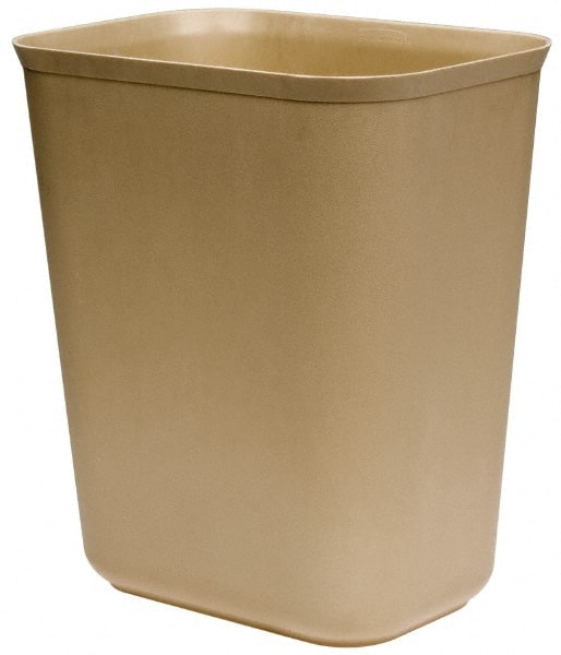 Rubbermaid - 7 Qt Beige Rectangle Trash Can - Fiberglass, 10-3/4" High x 6-3/8" Wide - Exact Tooling
