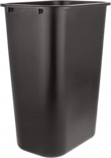 Rubbermaid - 41 Qt Black Rectangle Trash Can - Polyethylene, 19-7/8" High x 15-1/4" Long x 11" Wide - Exact Tooling