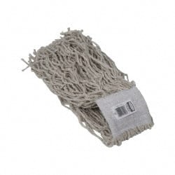 Rubbermaid - White Head Band, Large Cotton #24 Size Cut End Mop Head - 4 Ply, Clamp Jaw & Side Loading Connection, Use for General Purpose - Exact Tooling