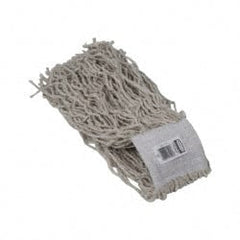 Rubbermaid - White Head Band, Large Cotton #24 Size Cut End Mop Head - 4 Ply, Clamp Jaw & Side Loading Connection, Use for General Purpose - Exact Tooling