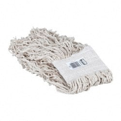Rubbermaid - White Head Band, X-Large Cotton Roof Brush Cut End Mop Head - 4 Ply, Clamp Jaw & Side Loading Connection, Use for General Purpose - Exact Tooling