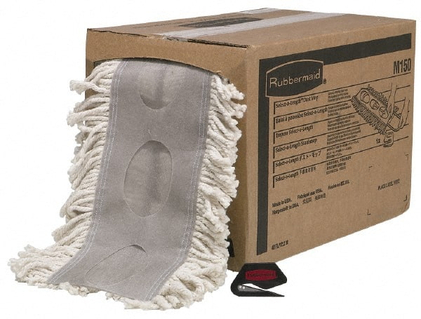 Rubbermaid - 480" Long x 5" Wide Cotton Yarn Duster Cut-to-Length Roll - White - Exact Tooling