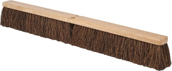 PRO-SOURCE - 36" Heavy Duty Palmyra Push Broom - 4" Bristle Length, Wood Block, Threaded Handle Connection, Handle Sold Separately - Exact Tooling