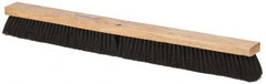 PRO-SOURCE - 30" General Purpose Tampico Push Broom - 3" Bristle Length, Wood Block, Threaded Handle Connection, Handle Sold Separately - Exact Tooling