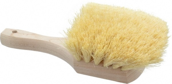 PRO-SOURCE - 2" Bristle Length, Tampico Utility Scrub Brush - 8" OAL, White, Hardwood Block - Exact Tooling