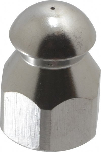 PRO-SOURCE - 4,200 psi Fixed, Stainless Steel, Sewer Pressure Washer Nozzle - 5.5mm Orifice Diam, 1/4" Thread, FPT, Polished - Exact Tooling