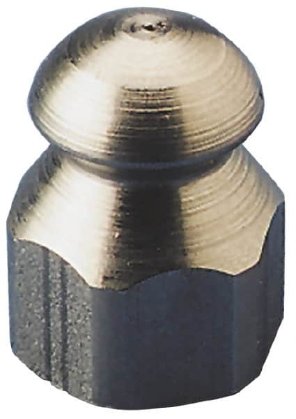 PRO-SOURCE - 4,200 psi Fixed, Stainless Steel, Sewer Pressure Washer Nozzle - 4.5mm Orifice Diam, 1/8" Thread, FPT, Polished - Exact Tooling