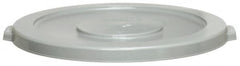 Continental - Round Lid for Use with 44 Gal Round Trash Cans - Gray, Polyethylene, For Huskee Trash Cans - Exact Tooling
