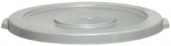 Continental - Round Lid for Use with 32 Gal Round Trash Cans - Gray, Polyethylene, For Huskee Trash Cans - Exact Tooling