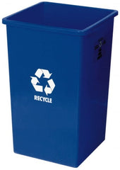 Continental - 25 Gal Blue Square Recycling Container - Polyethylene - Exact Tooling