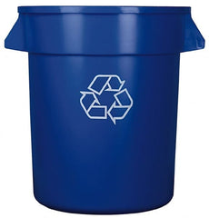 Continental - 20 Gal Blue Round Recycling Container - Polyethylene - Exact Tooling
