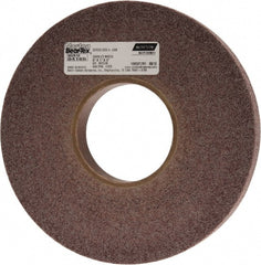 Norton - 8" Diam, 1" Face Width, 3" Center Hole, Medium Grade, Aluminum Oxide Deburring Wheel - Convolute, Hard Density 8 Grade, 4,500 RPM - Exact Tooling