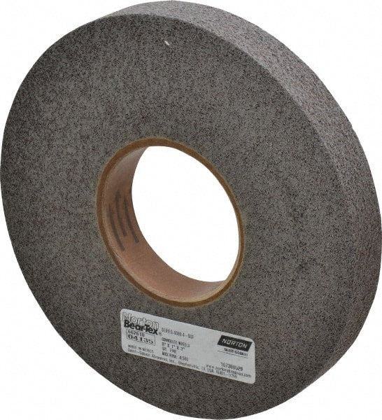 Norton - 8" Diam, 1" Face Width, 3" Center Hole, Fine Grade, Silicon Carbide Deburring Wheel - Convolute, Hard Density 9 Grade, 4,500 RPM - Exact Tooling