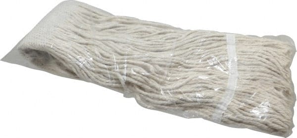 PRO-SOURCE - 5" White Head Band, Large Cotton Cut End Mop Head - 4 Ply, Clamp Jaw Connection, Use for General Purpose - Exact Tooling