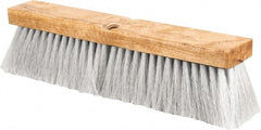 PRO-SOURCE - 14" General Purpose Polypropylene Push Broom - 3" Bristle Length, Wood Block, Threaded Handle Connection, Handle Sold Separately - Exact Tooling