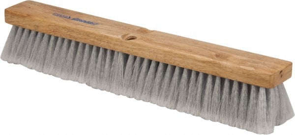 PRO-SOURCE - 18" General Purpose Polypropylene Push Broom - 3" Bristle Length, Wood Block, Threaded Handle Connection, Handle Sold Separately - Exact Tooling