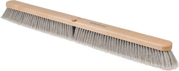 PRO-SOURCE - 36" General Purpose Polypropylene Push Broom - 3" Bristle Length, Wood Block, Threaded Handle Connection, Handle Sold Separately - Exact Tooling
