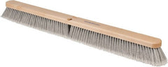 PRO-SOURCE - 36" General Purpose Polypropylene Push Broom - 3" Bristle Length, Wood Block, Threaded Handle Connection, Handle Sold Separately - Exact Tooling