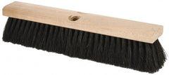 PRO-SOURCE - 14" General Purpose Horsehair Push Broom - 3" Bristle Length, Wood Block, Threaded Handle Connection, Handle Sold Separately - Exact Tooling