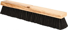 PRO-SOURCE - 18" General Purpose Horsehair Push Broom - 3" Bristle Length, Wood Block, Threaded Handle Connection, Handle Sold Separately - Exact Tooling