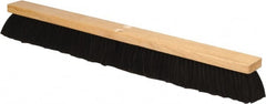 PRO-SOURCE - 30" General Purpose Horsehair Push Broom - 3" Bristle Length, Wood Block, Threaded Handle Connection, Handle Sold Separately - Exact Tooling