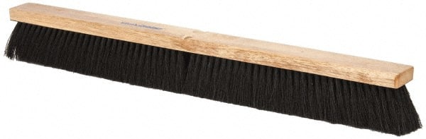 PRO-SOURCE - 30" General Purpose Horsehair Blend Push Broom - 3" Bristle Length, Wood Block, Threaded Handle Connection, Handle Sold Separately - Exact Tooling