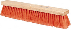 PRO-SOURCE - 18" General Purpose Polypropylene Push Broom - 3" Bristle Length, Wood Block, Threaded Handle Connection, Handle Sold Separately - Exact Tooling