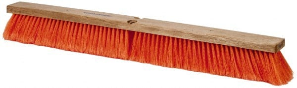PRO-SOURCE - 30" General Purpose Polypropylene Push Broom - 3" Bristle Length, Wood Block, Threaded Handle Connection, Handle Sold Separately - Exact Tooling