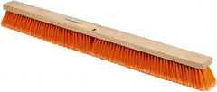 PRO-SOURCE - 36" General Purpose Polypropylene Push Broom - 3" Bristle Length, Wood Block, Threaded Handle Connection, Handle Sold Separately - Exact Tooling