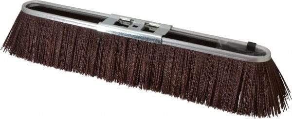 PRO-SOURCE - 18" Rough Surface Polypropylene Push Broom - 3" Bristle Length, Metal Block, Bolt-On Handle Connection - Exact Tooling