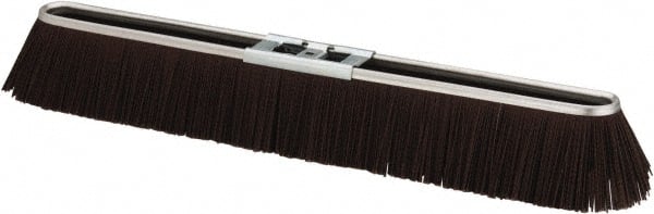 PRO-SOURCE - 24" Rough Surface Polypropylene Push Broom - 3" Bristle Length, Metal Block, Bolt-On Handle Connection - Exact Tooling
