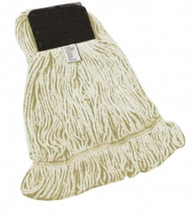 PRO-SOURCE - 5" Green Head Band, X-Small Blended Fiber Loop End Mop Head - 4 Ply, Clamp Jaw Connection, Use for General Purpose - Exact Tooling