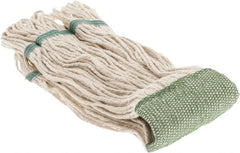 PRO-SOURCE - 5" Green Head Band, Small Cotton Loop End Mop Head - 4 Ply, Clamp Jaw Connection, Use for General Purpose - Exact Tooling