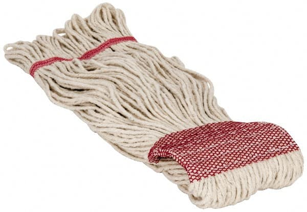 PRO-SOURCE - 5" Red Head Band, Large Cotton Loop End Mop Head - 4 Ply, Clamp Jaw Connection, Use for General Purpose - Exact Tooling