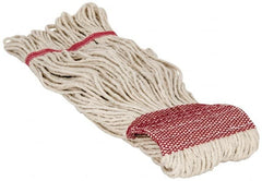 PRO-SOURCE - 5" Red Head Band, Large Cotton Loop End Mop Head - 4 Ply, Clamp Jaw Connection, Use for General Purpose - Exact Tooling