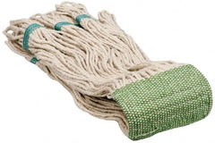 PRO-SOURCE - 5" Green Head Band, Large Cotton Loop End Mop Head - 4 Ply, Clamp Jaw Connection, Use for Finishing - Exact Tooling