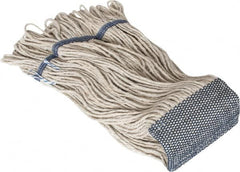 PRO-SOURCE - 5" Blue Head Band, X-Large Cotton Loop End Mop Head - 4 Ply, Clamp Jaw Connection, Use for Finishing - Exact Tooling