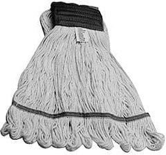 PRO-SOURCE - 5" White Head Band, Small Rayon Loop End Mop Head - 4 Ply, Clamp Jaw Connection, Use for Finishing - Exact Tooling