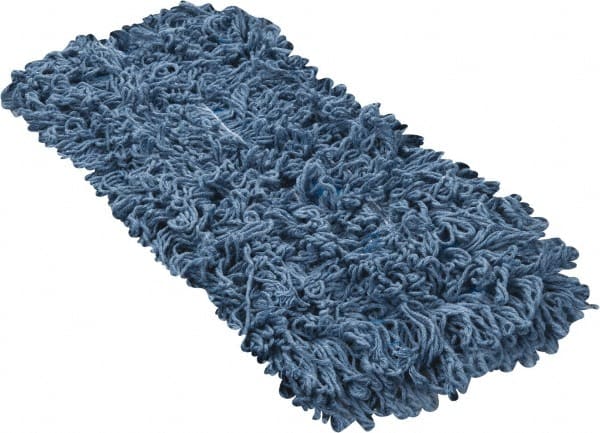PRO-SOURCE - 18" Long x 5" Wide Yarn Blend Dust Mop Head - Snap-On, Blue, Looped Head - Exact Tooling