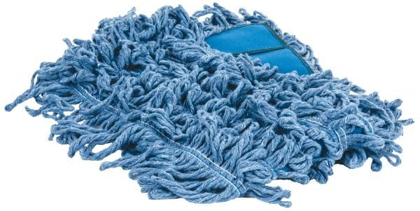 PRO-SOURCE - 24" Long x 5" Wide Yarn Blend Dust Mop Head - Snap-On, Blue, Looped Head - Exact Tooling