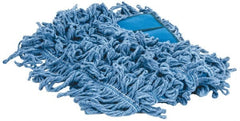PRO-SOURCE - 24" Long x 5" Wide Yarn Blend Dust Mop Head - Snap-On, Blue, Looped Head - Exact Tooling